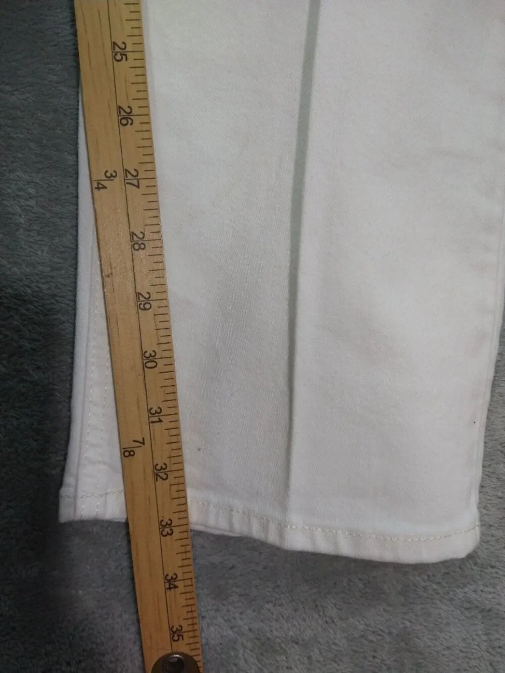 Banana Republic Jeans Mens 36x32 White Denim Straight Fit Stretch Mid Rise
